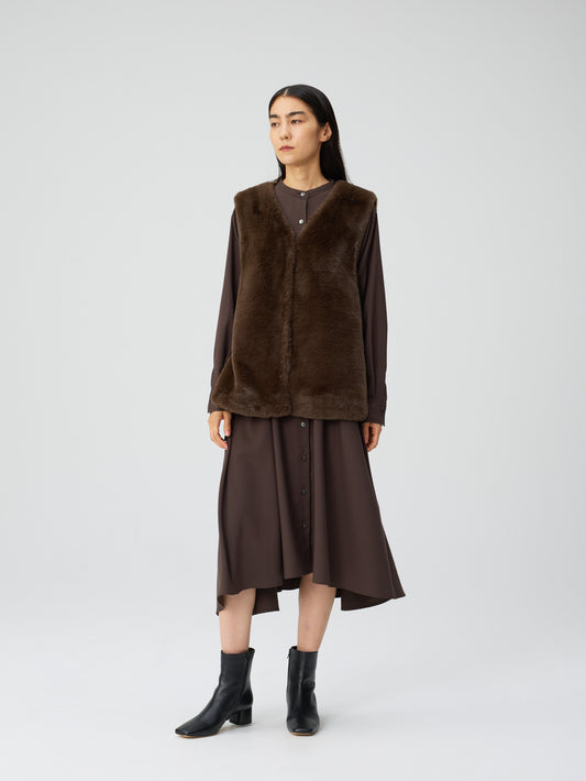 eco fur gilet | 3-230021