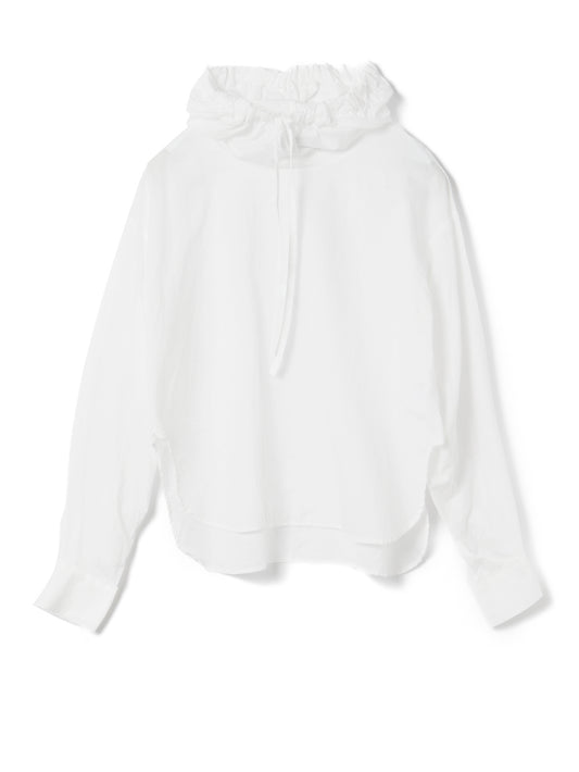 gathered hood P/O shirt | 3-230065