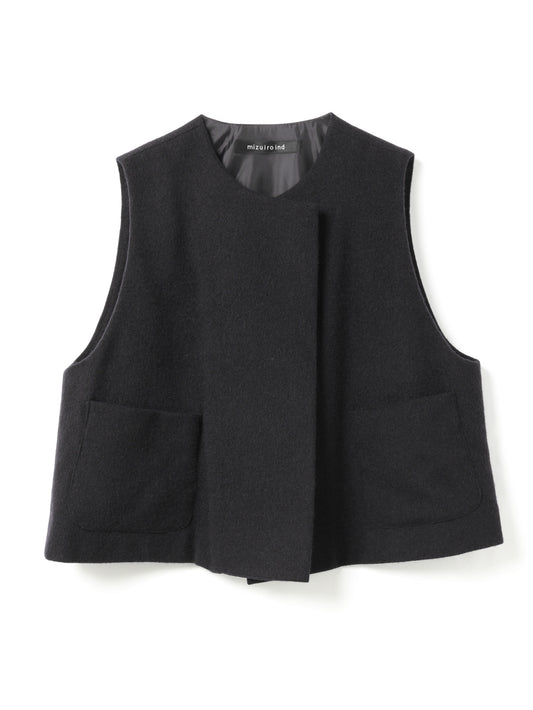 crew neck vest with pockets | 3-230097