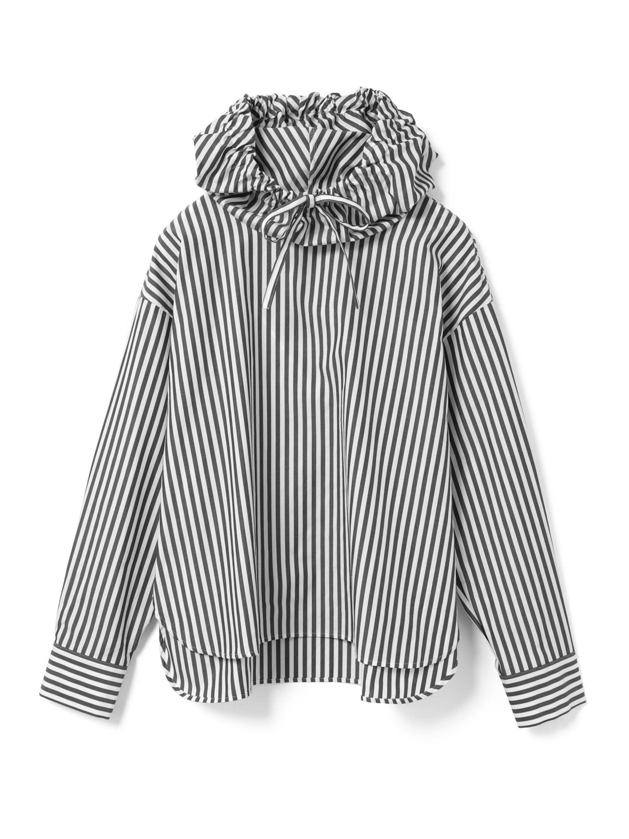 stripe hooded shirt | 3-230100 – mizuiro ind