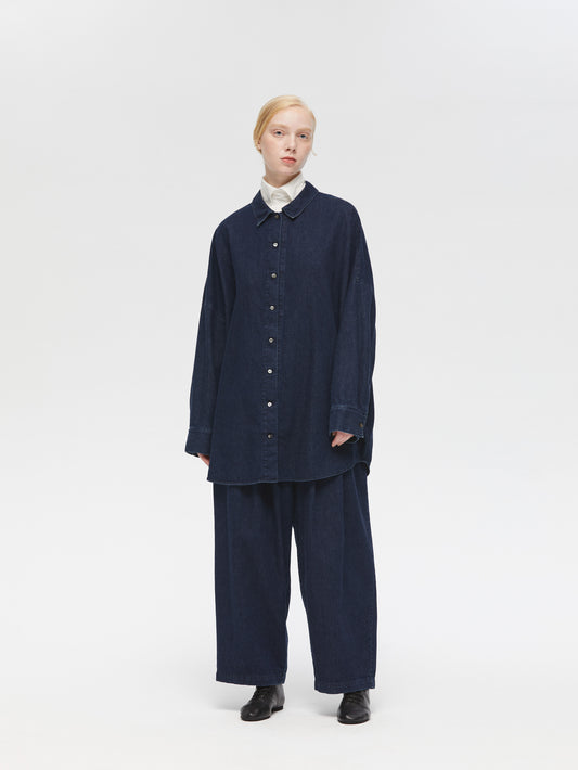 denim wide shirt | 3-230101