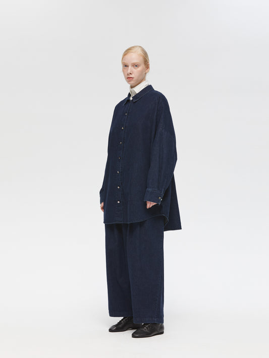 denim wide shirt | 3-230101
