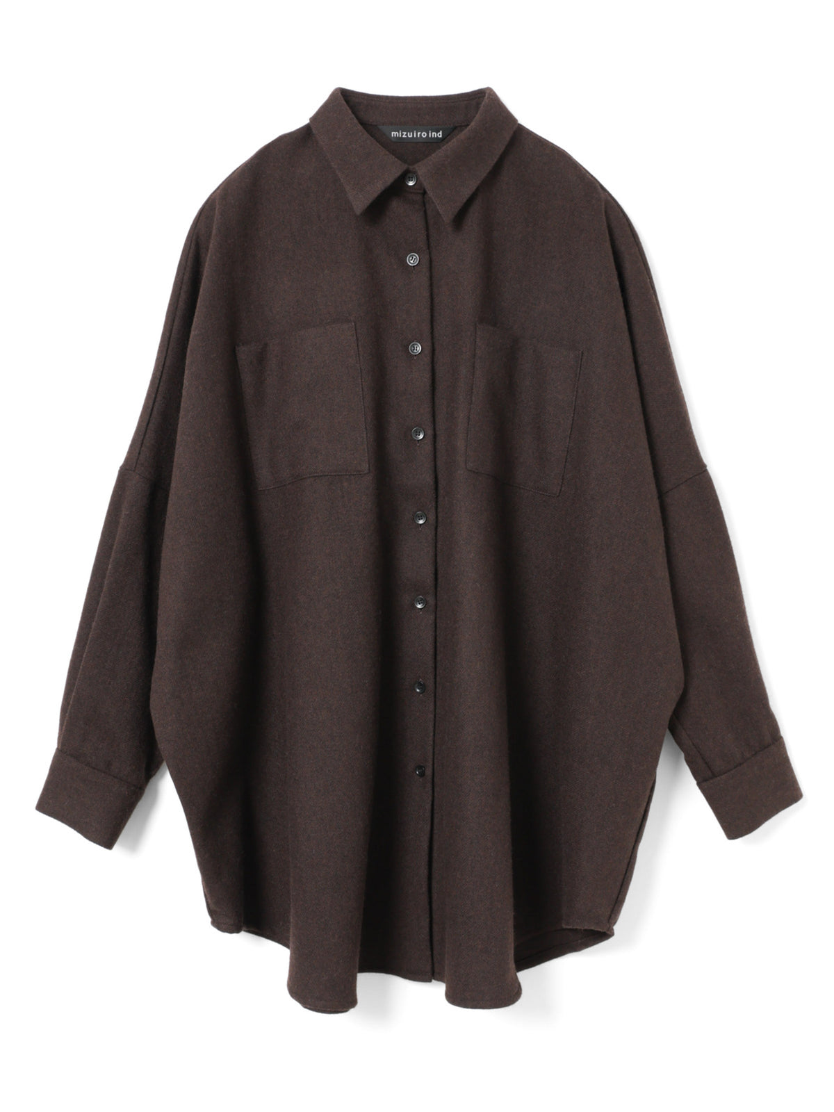 wool wide shirt with pockets | 3-230136 – mizuiro ind