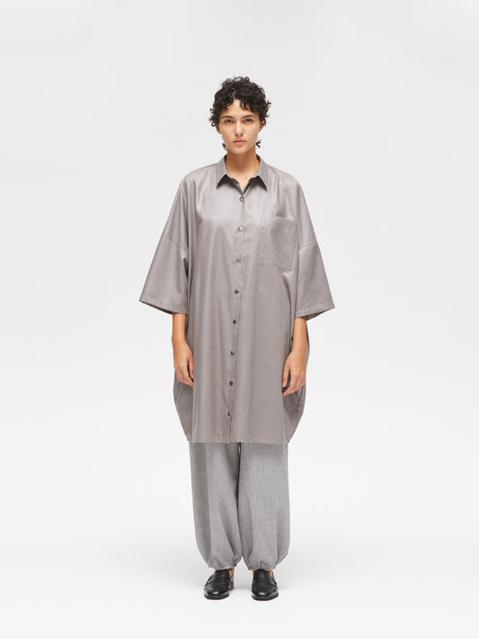 glossy wide half slv shirt OP | 3-250065