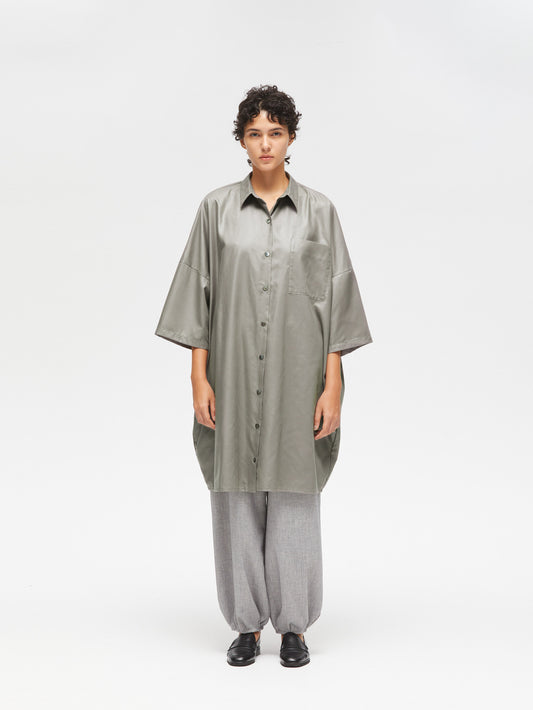 glossy wide half slv shirt OP | 3-250065