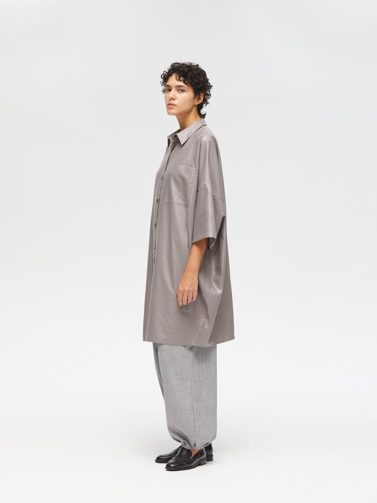 glossy wide half slv shirt OP | 3-250065