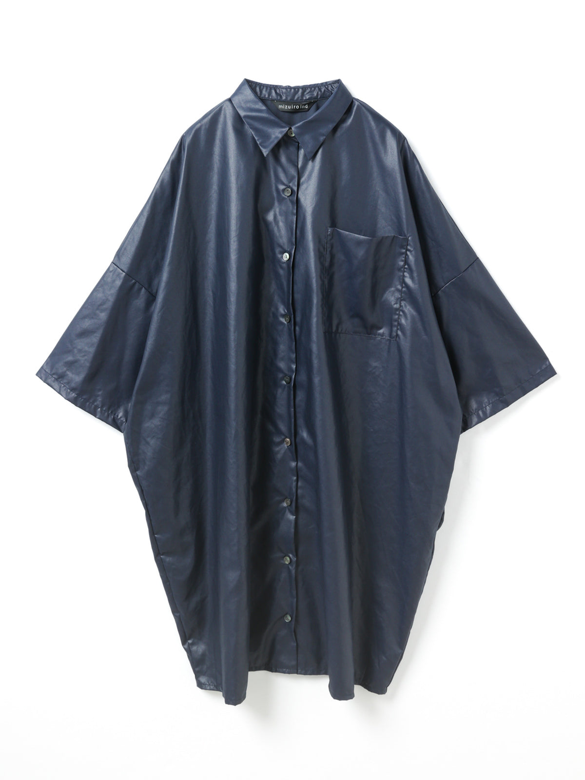 glossy wide half slv shirt OP | 3-250065 – mizuiro ind