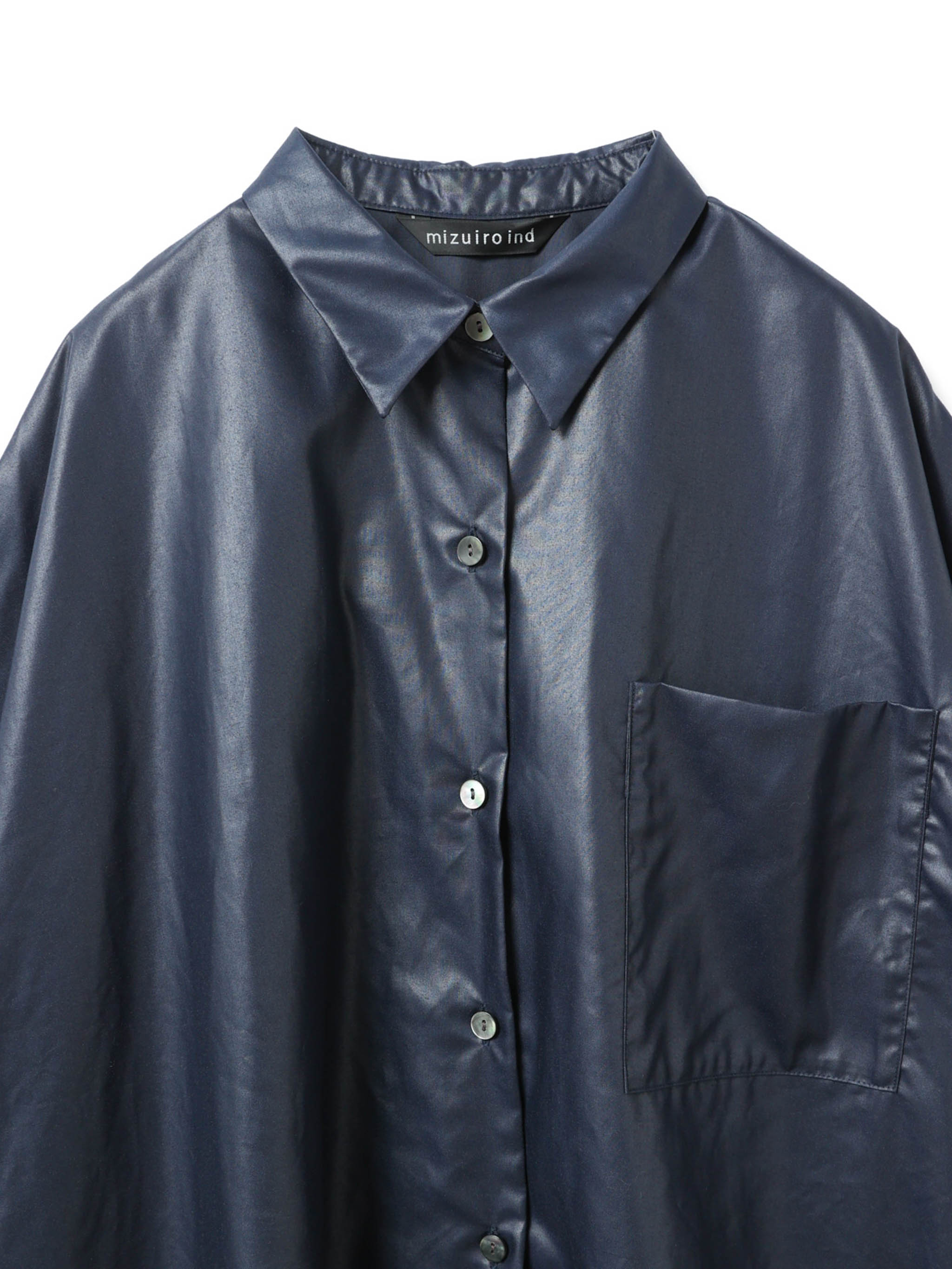 glossy wide half slv shirt OP | 3-250065 – mizuiro ind