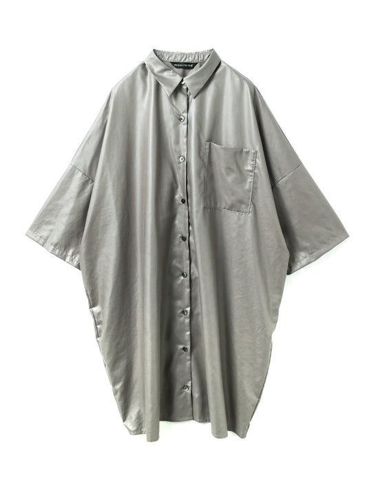 glossy wide half slv shirt OP | 3-250065