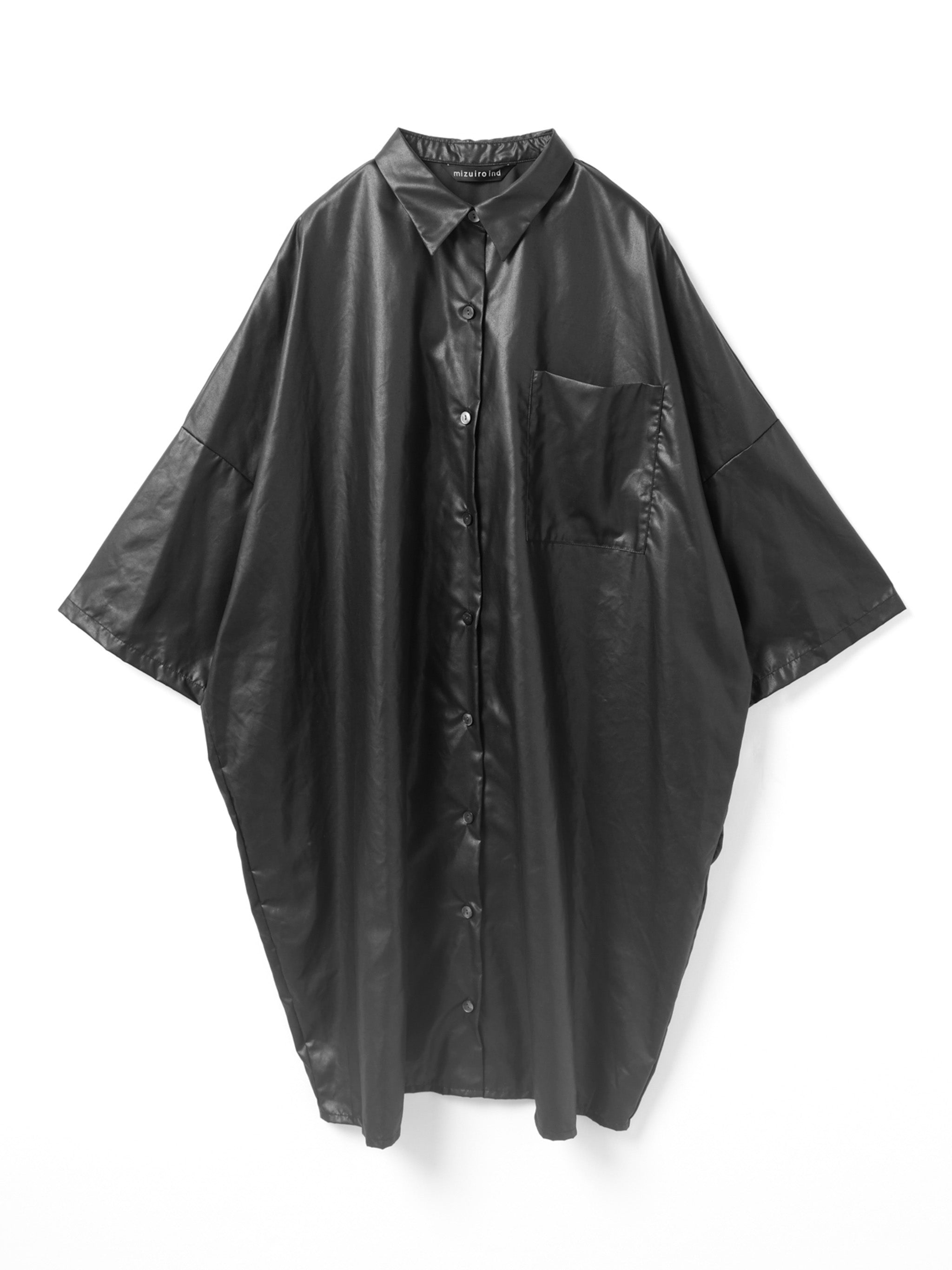 glossy wide half slv shirt OP | 3-250065 – mizuiro ind