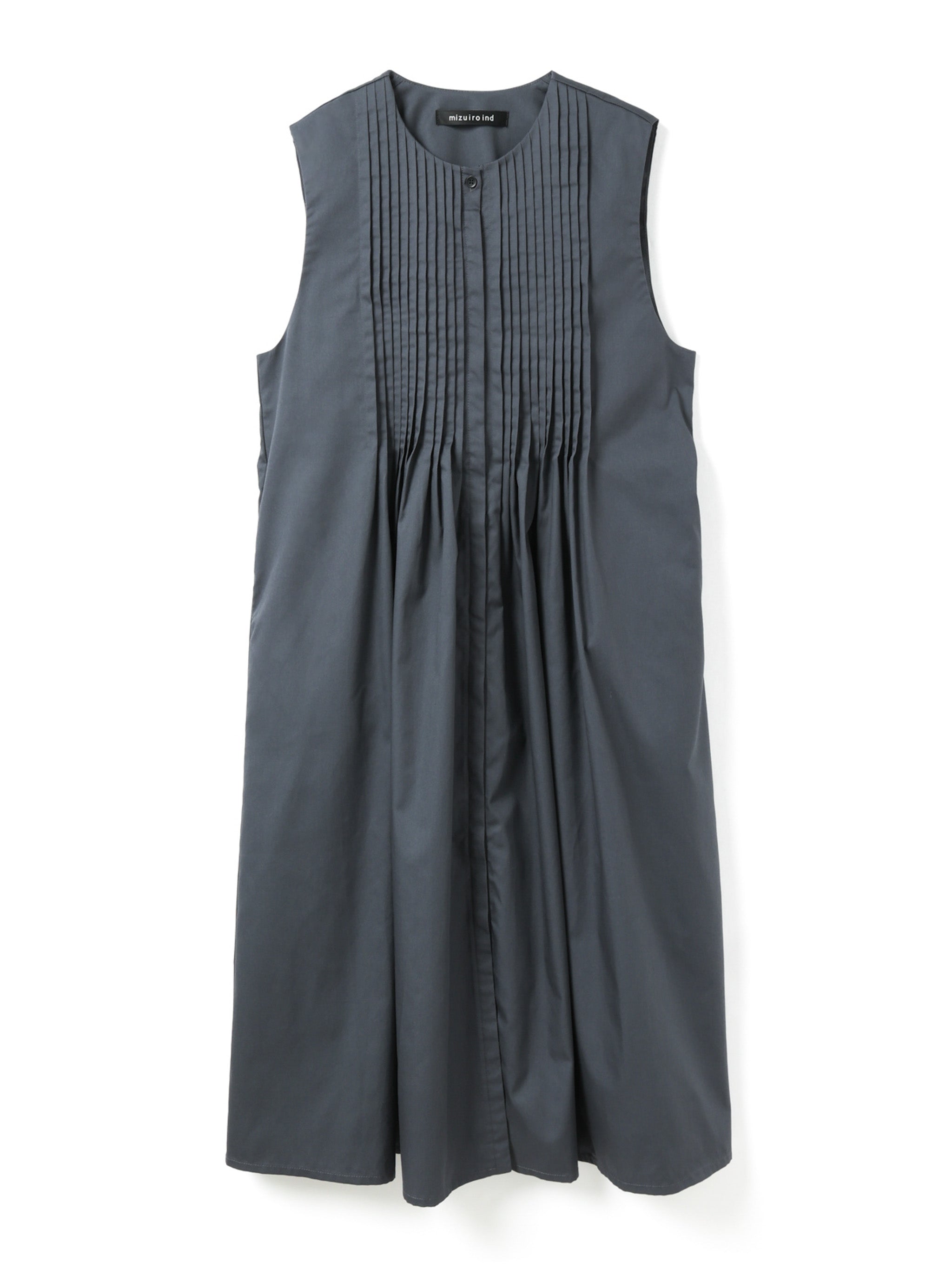 crew neck pin tucked OP | 3-250070 – mizuiro ind