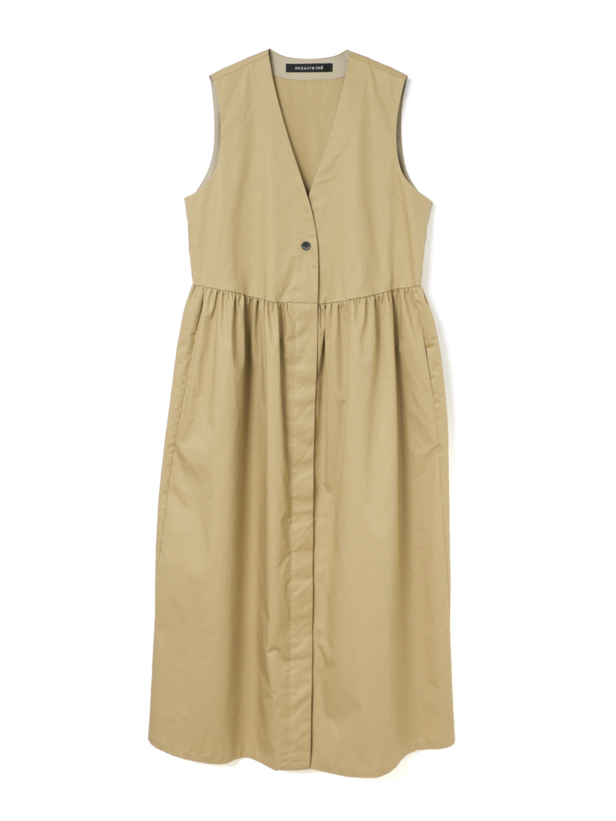 V neck waist gather jilt | 3-250079 – mizuiro ind