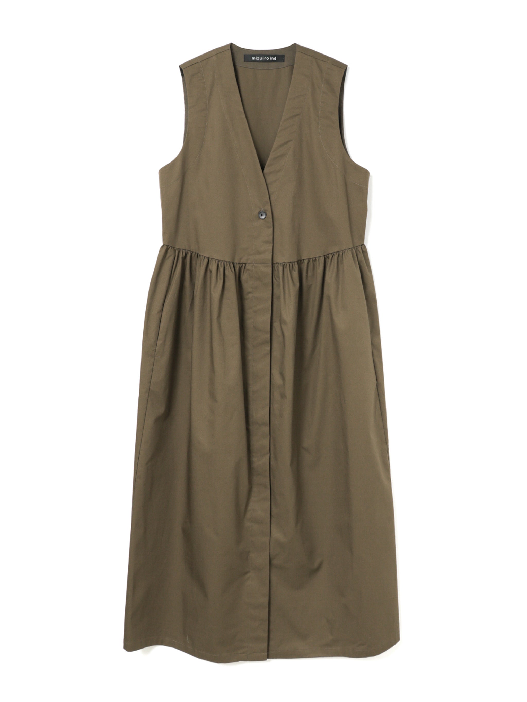 V neck waist gather jilt | 3-250079 – mizuiro ind