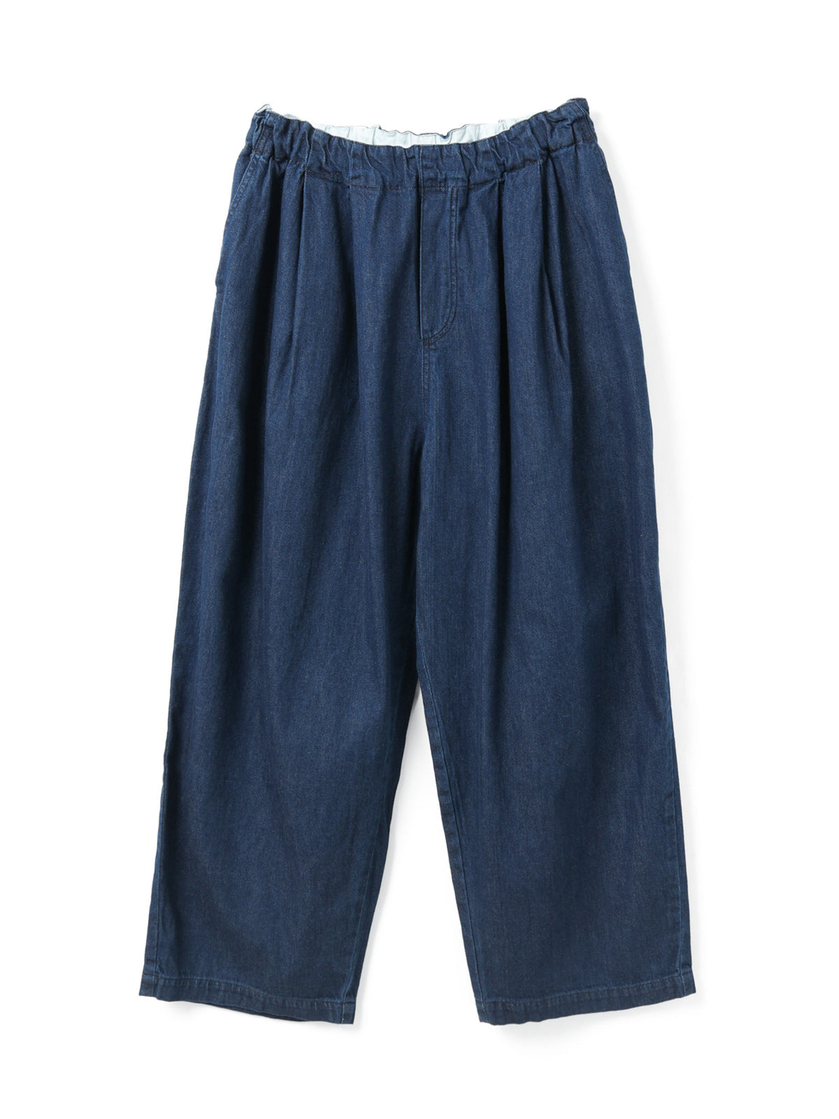 denim tucked wide pants | 3-260068 – mizuiro ind