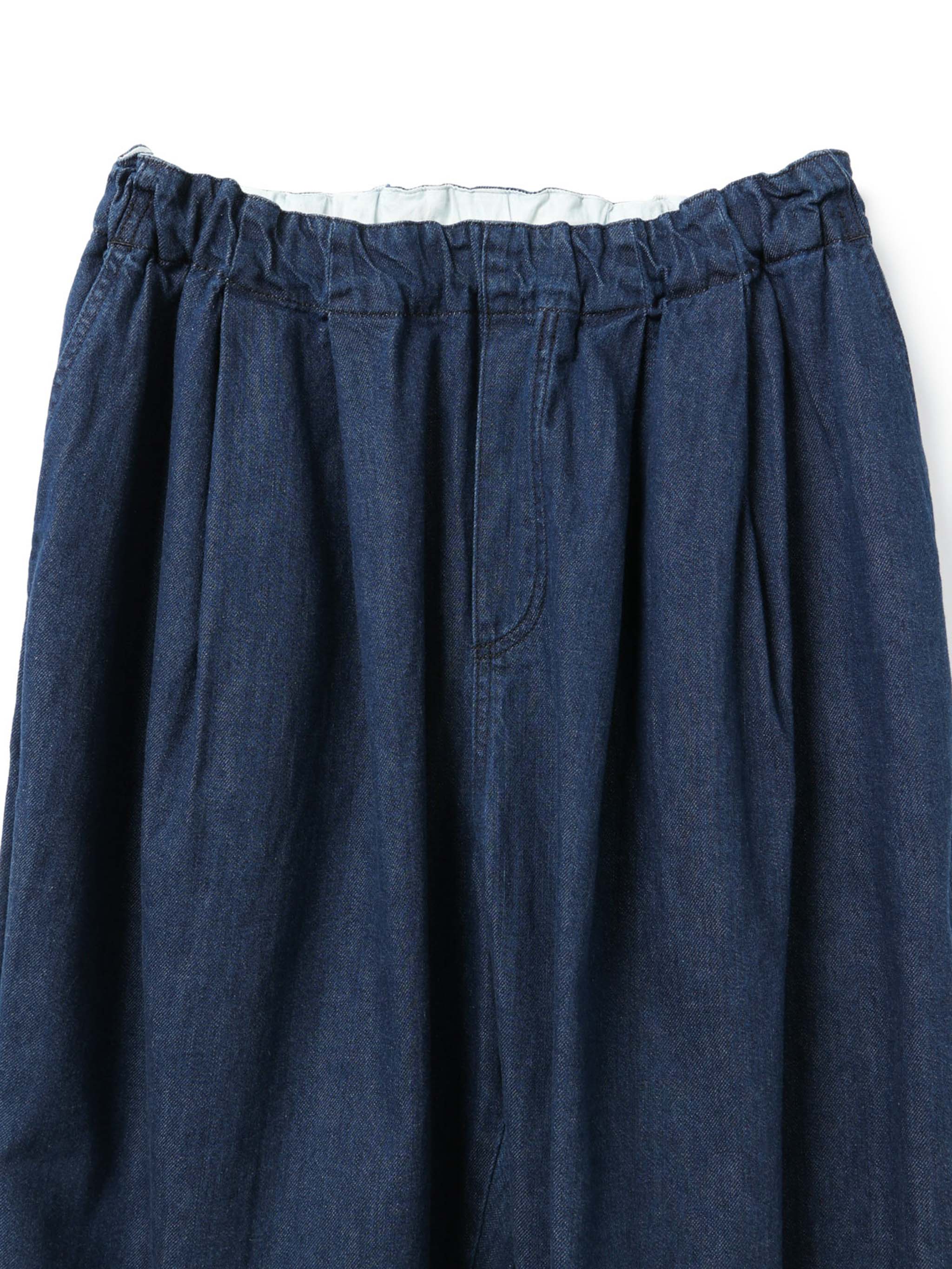 denim tucked wide pants | 3-260068 – mizuiro ind