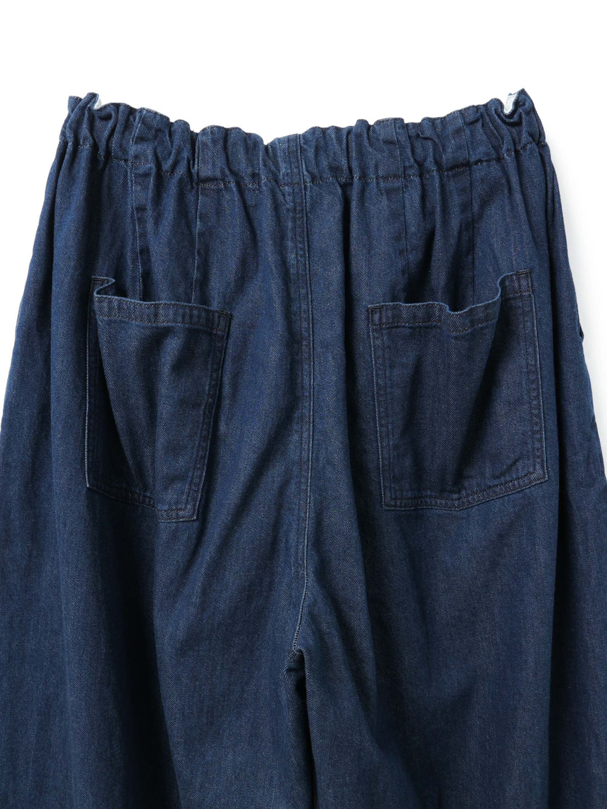 denim tucked wide pants | 3-260068 – mizuiro ind