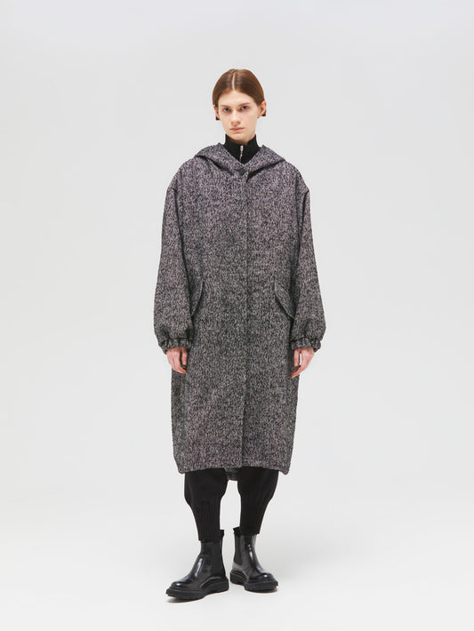 hooded wide coat | 3-270033