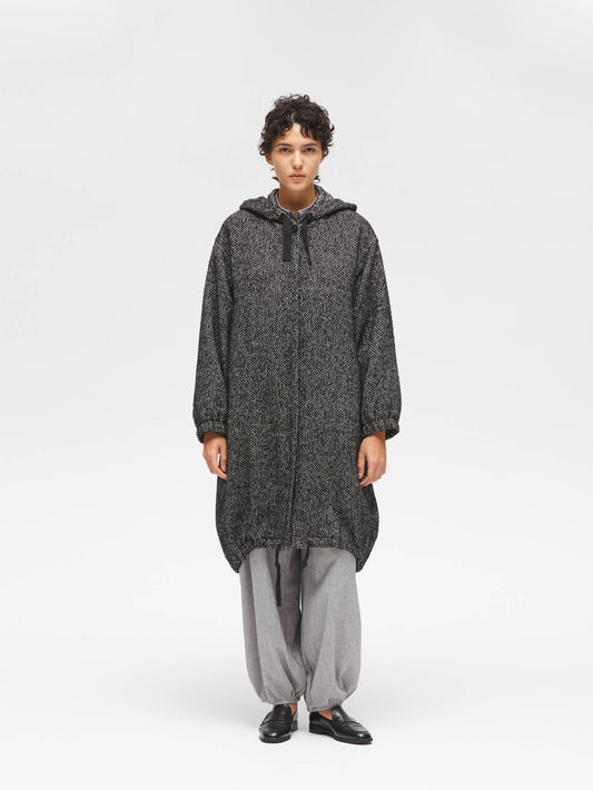 wool blend hooded CT | 3-270058