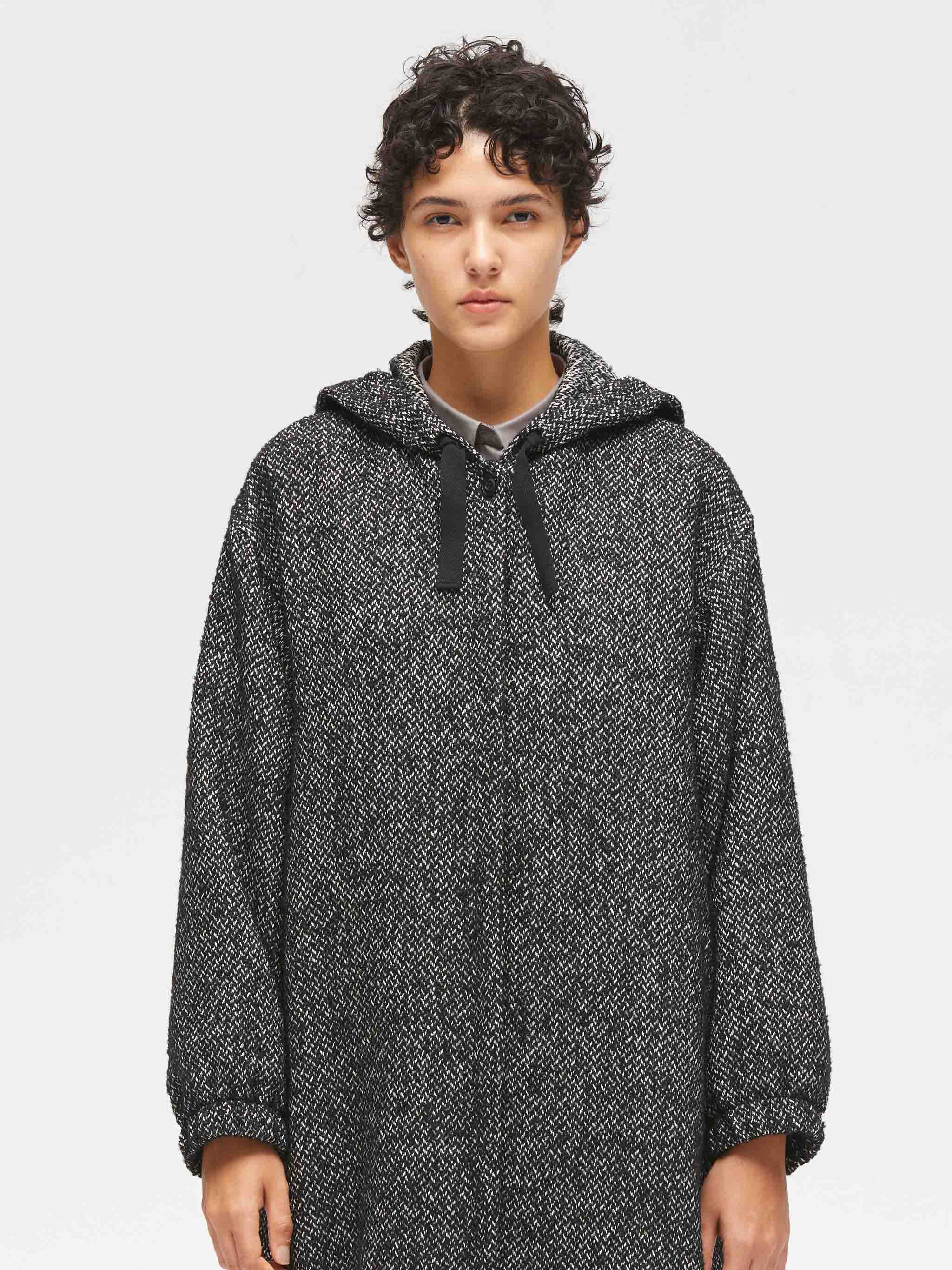 wool blend hooded CT | 3-270058 – mizuiro ind