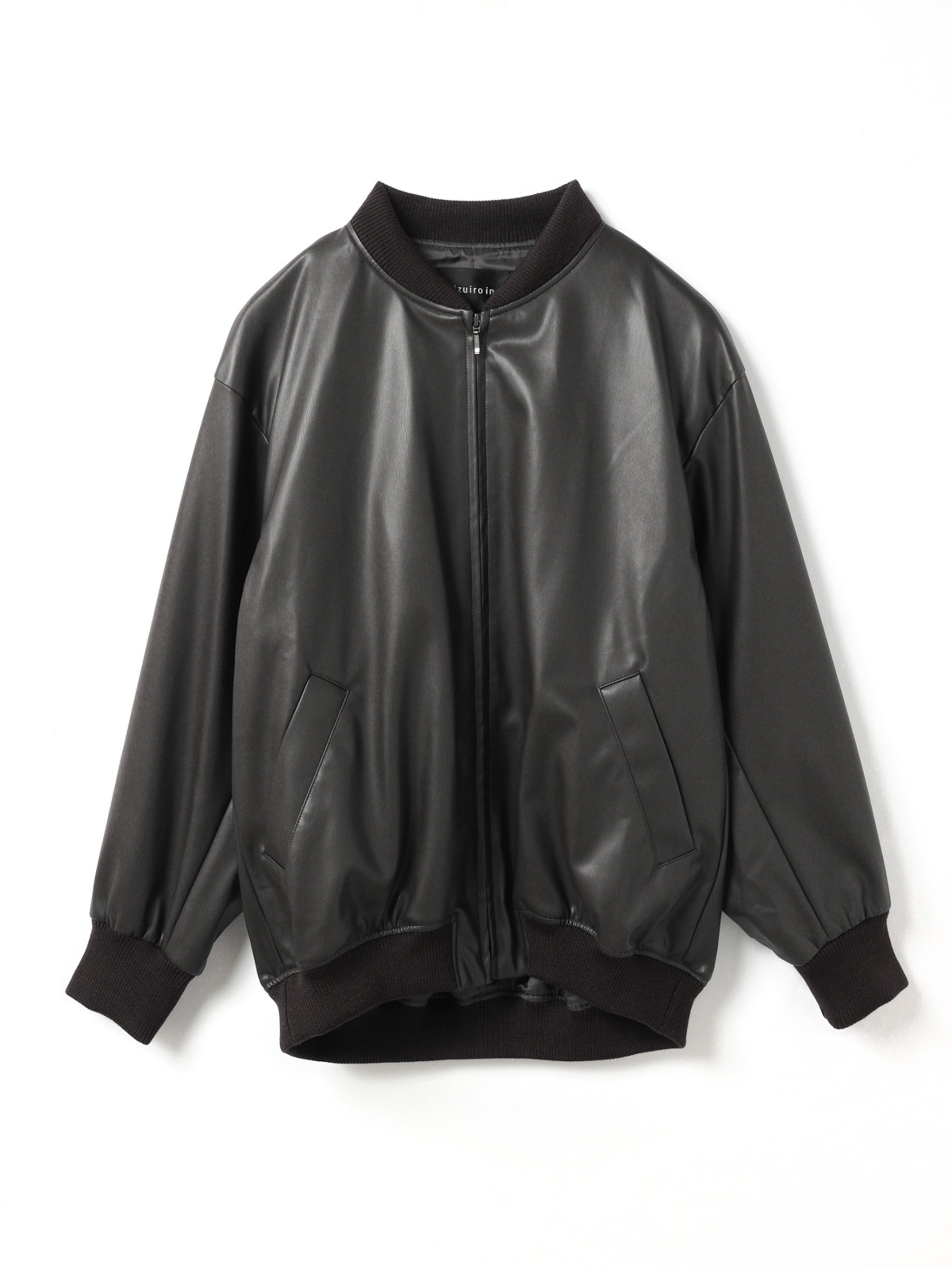 synthetic leather zip blouson | 3-270061 – mizuiro ind