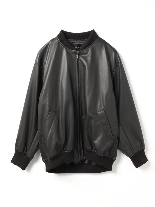 synthetic leather zip blouson | 3-270061