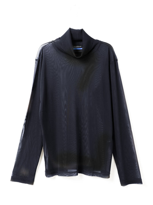 mesh high neck top | 3-510006-w