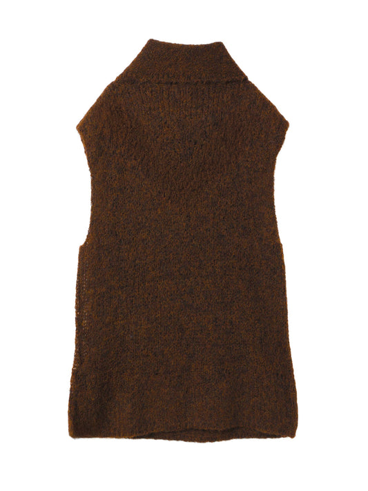 mohair blend high neck vest | 3-520002-w