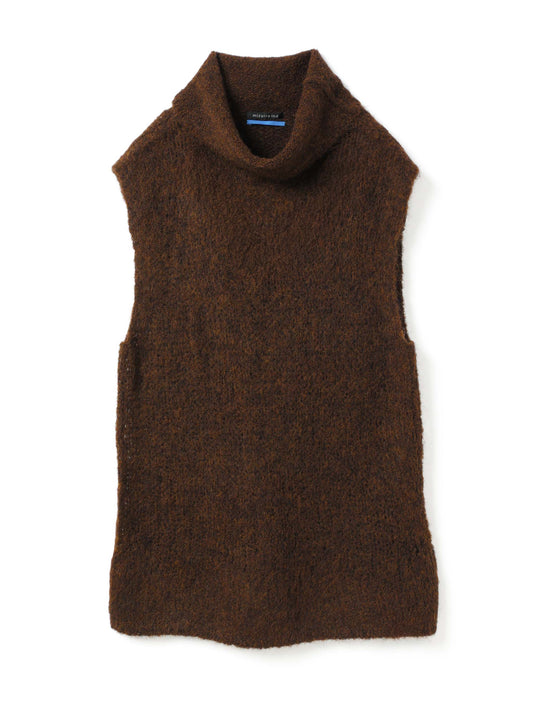 mohair blend high neck vest | 3-520002-m