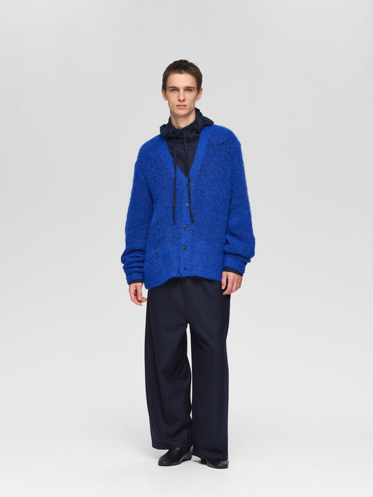 mohair blend V neck cardigan | 3-520003-m