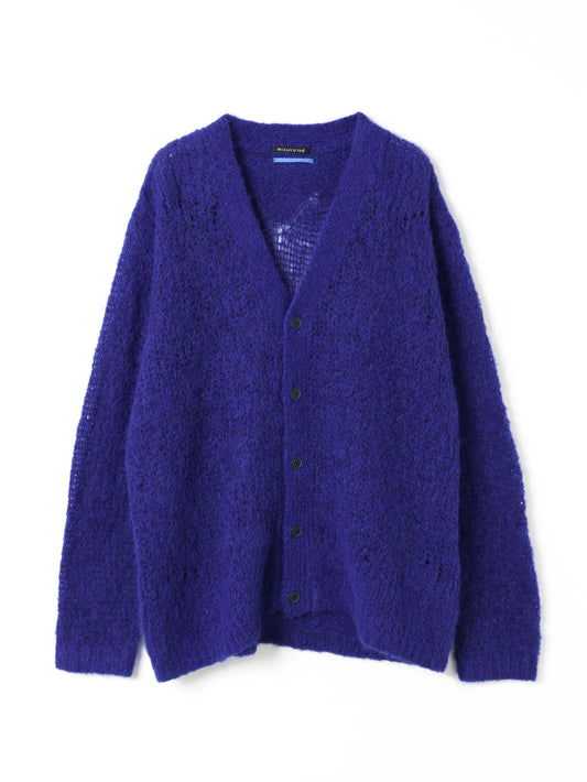 mohair blend V neck cardigan | 3-520003-w