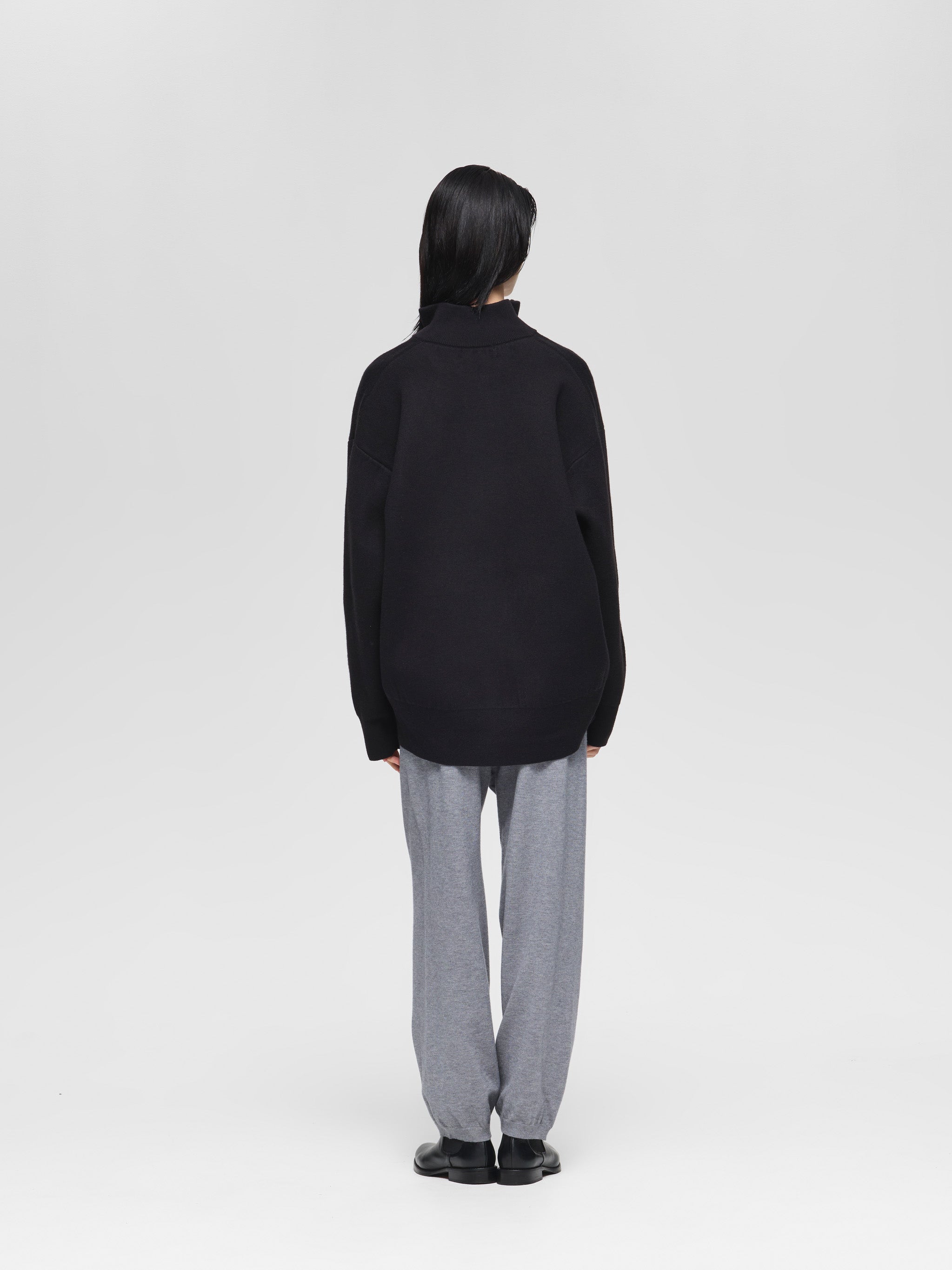 double face zip front wide knit | 3-520004-w – mizuiro ind