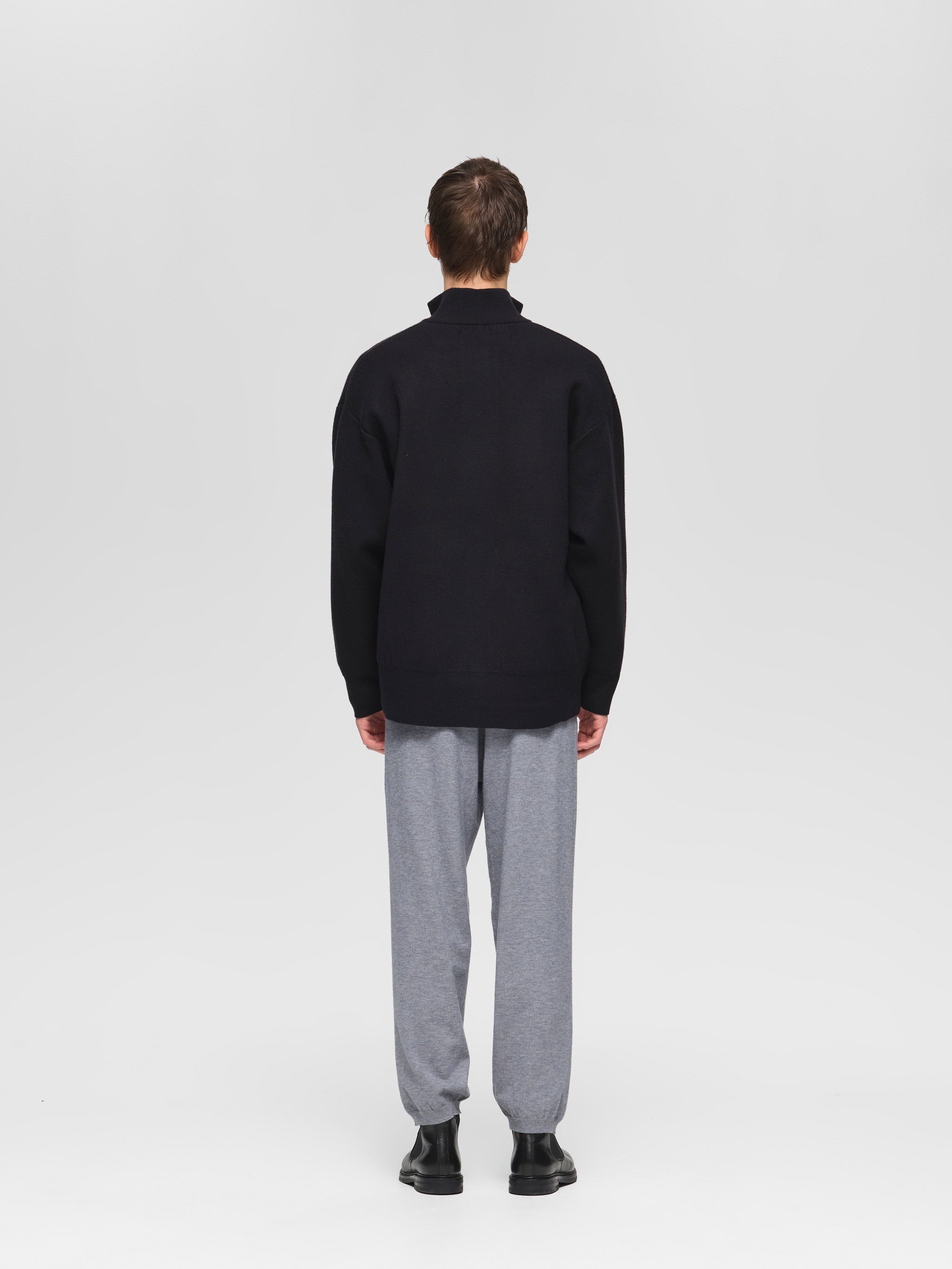 double face zip front wide knit | 3-520004-m – mizuiro ind