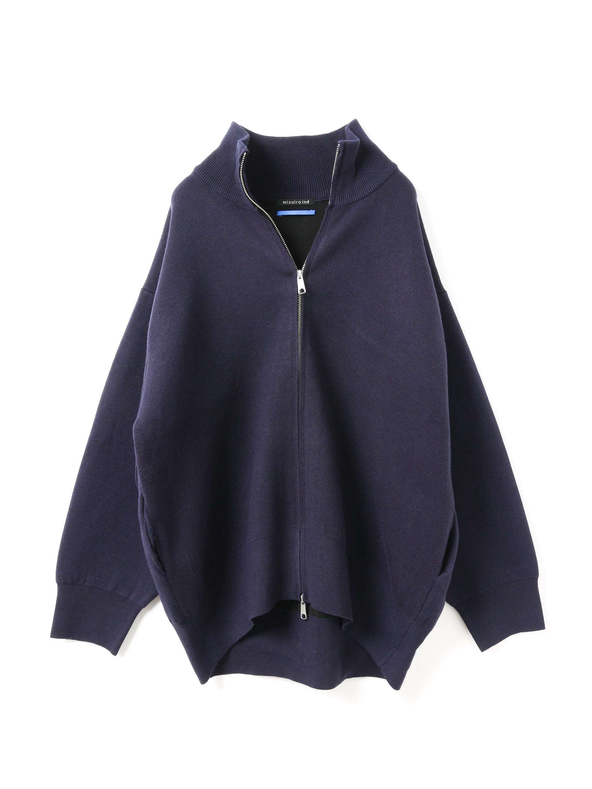 double face zip front wide knit | 3-520004-w – mizuiro ind
