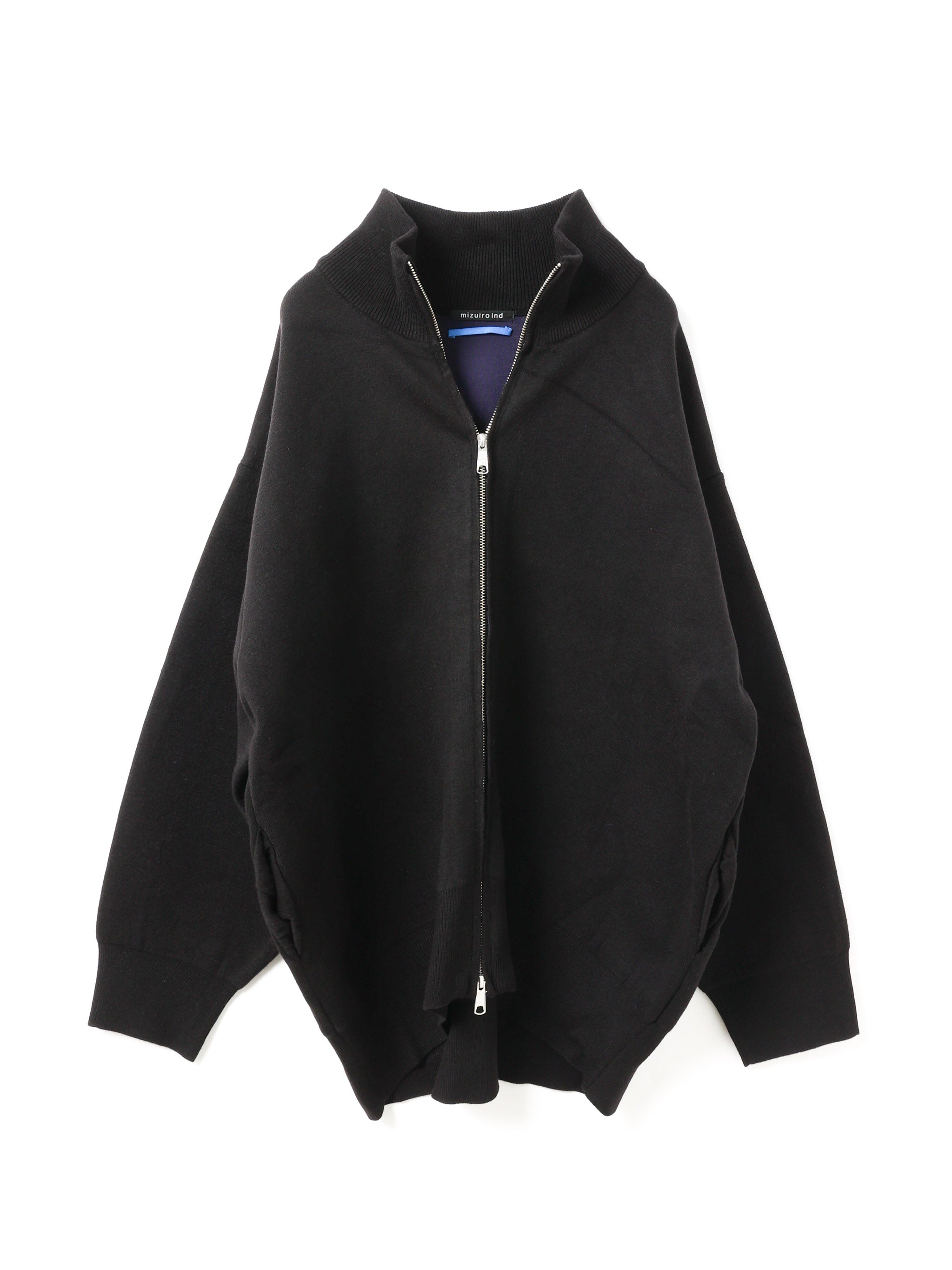 double face zip front wide knit | 3-520004-w – mizuiro ind