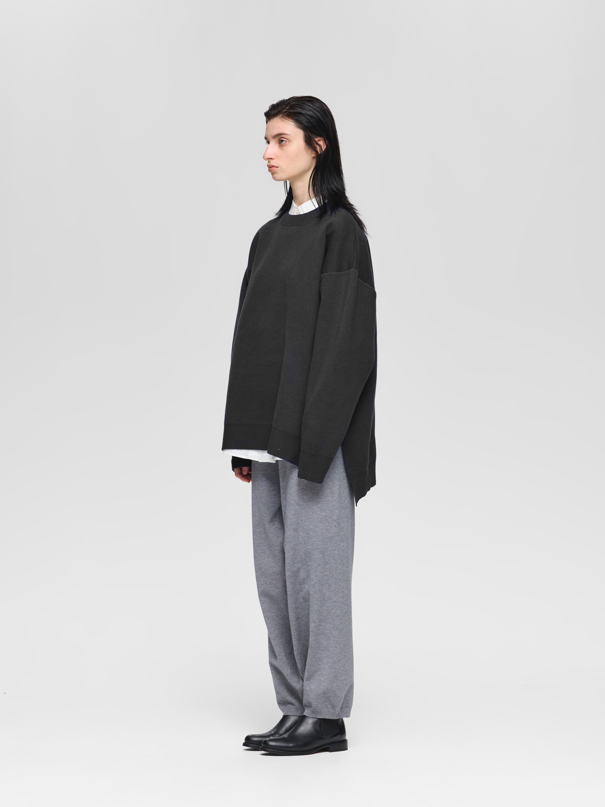 double face crew neck wide tunic | 3-520005-w – mizuiro ind