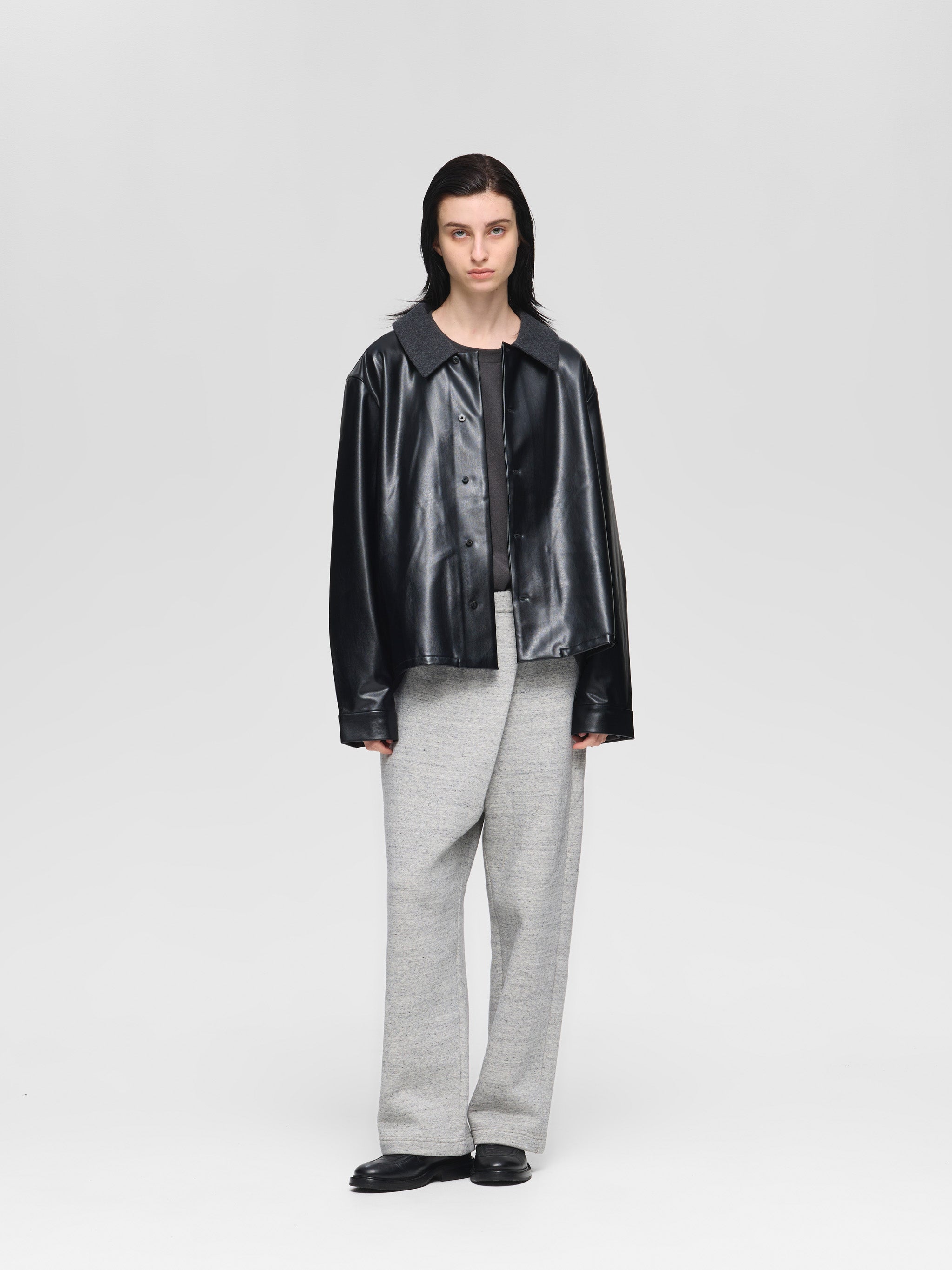 freepeople フェイクレザーシャツ