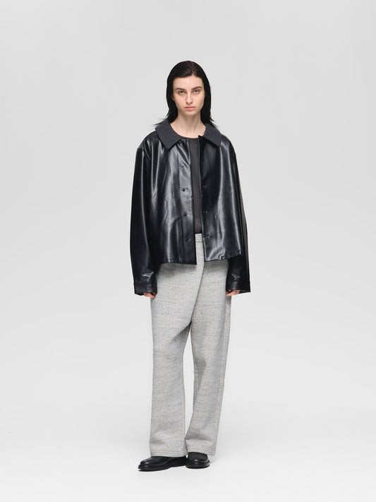 synthetic leather shirt | 3-530003-w