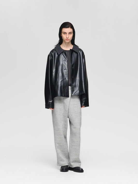 synthetic leather shirt | 3-530003-w