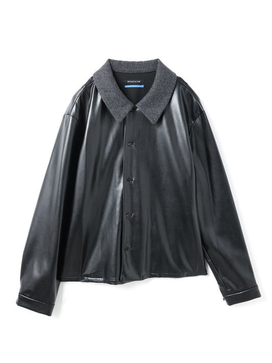 synthetic leather shirt | 3-530003-w