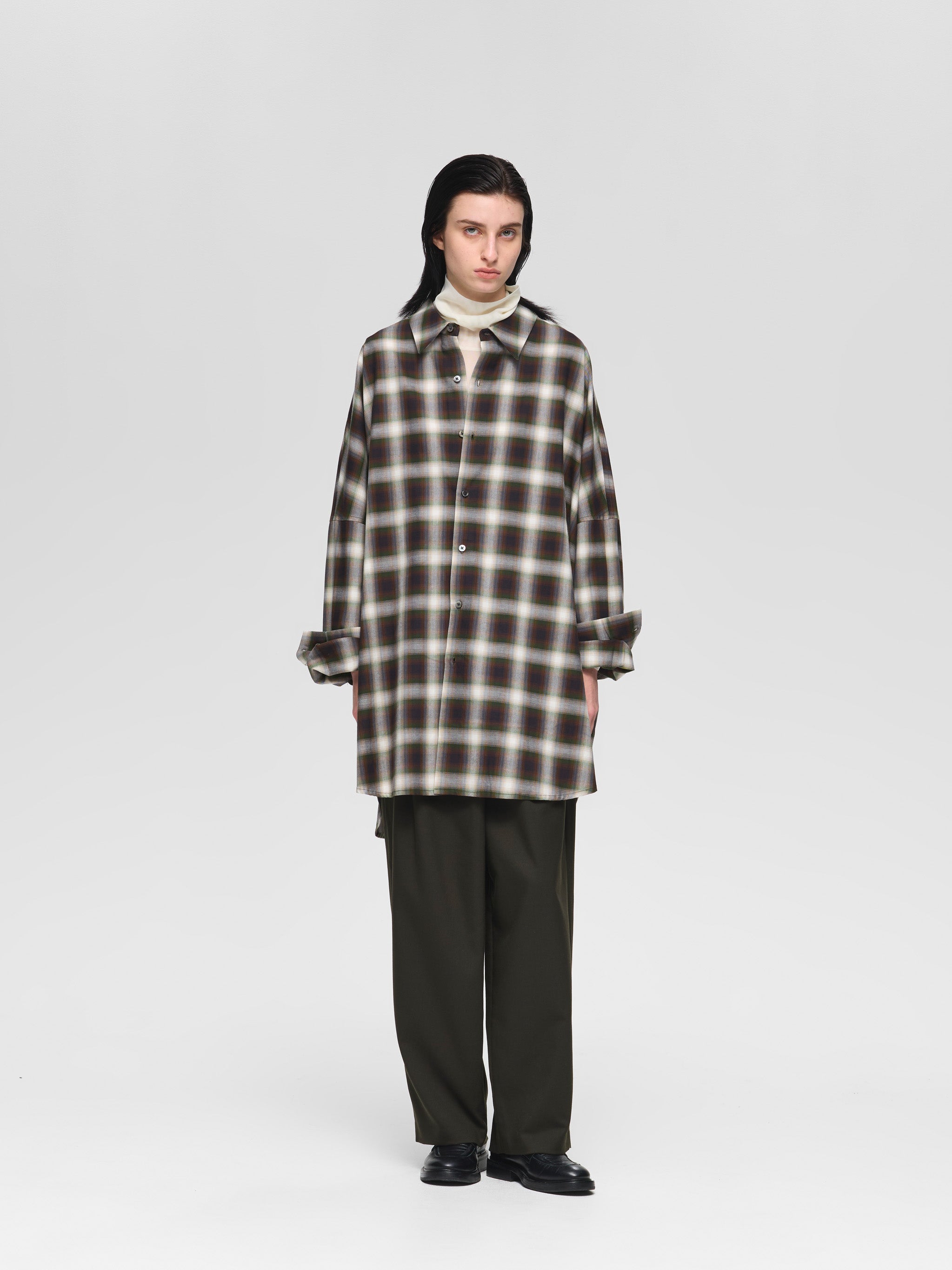 check wide shirt | 3-530004-w – mizuiro ind