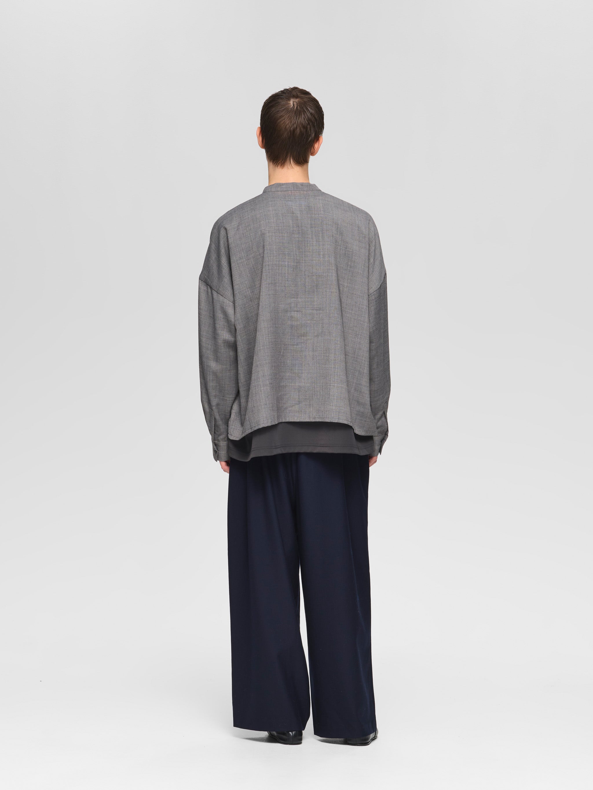 stand collar wide shirt | 3-530010-m – mizuiro ind