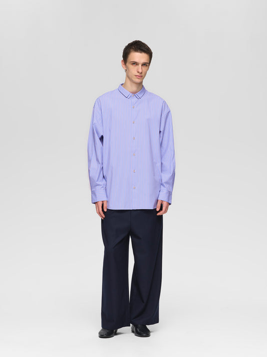 double collars patterned shirt | 3-530011-m