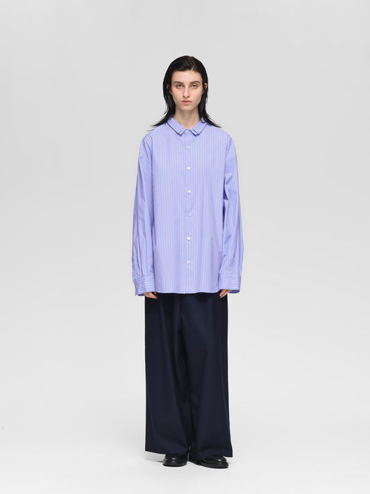 double collars patterned shirt | 3-530011-w