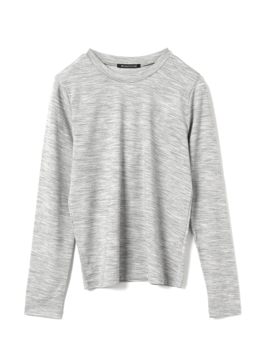 wool blend crew neck T | 4-210046