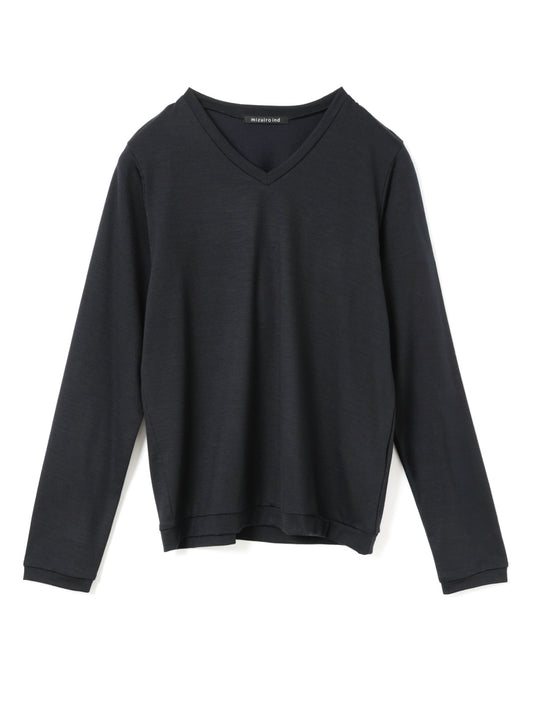 wool blend V neck T | 4-210047