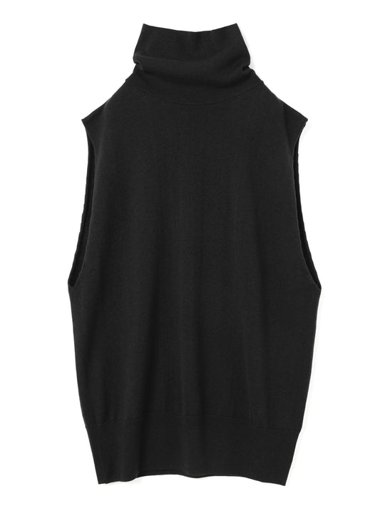 rib high neck vest | 4-220043