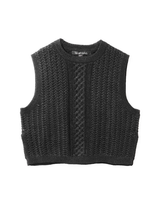 metallic yarn cable vest | 4-220064