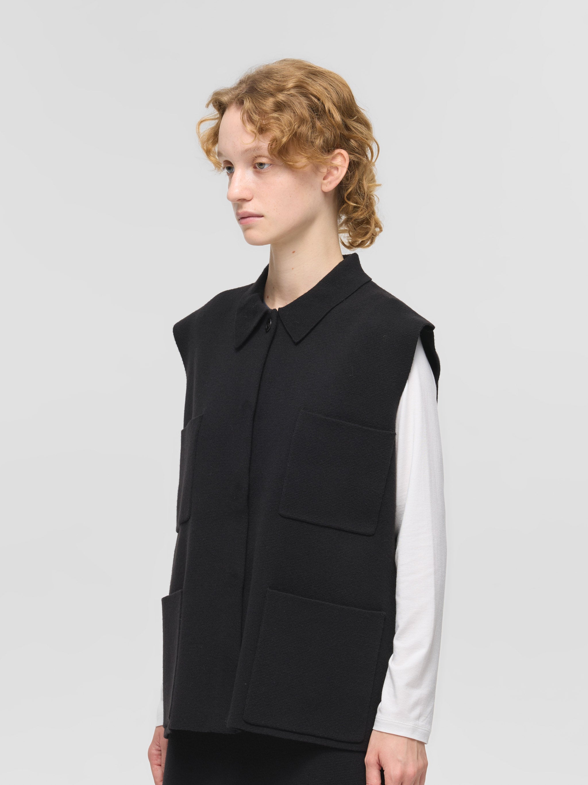 wide vest with collar | 4-220089 – mizuiro ind wide vest with collar | 4-220089 – mizuiro ind