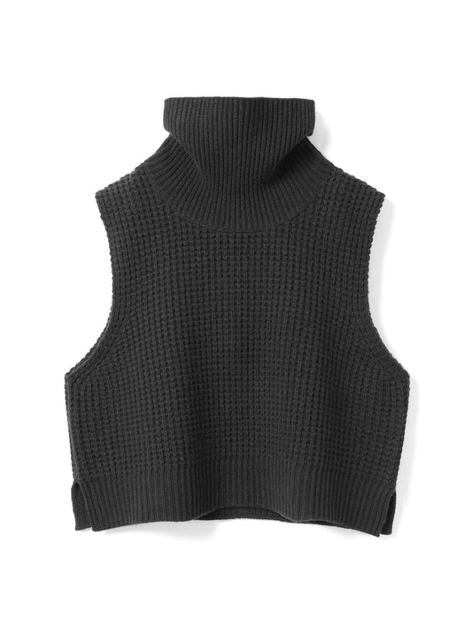 waffle high neck vest | 4-220093