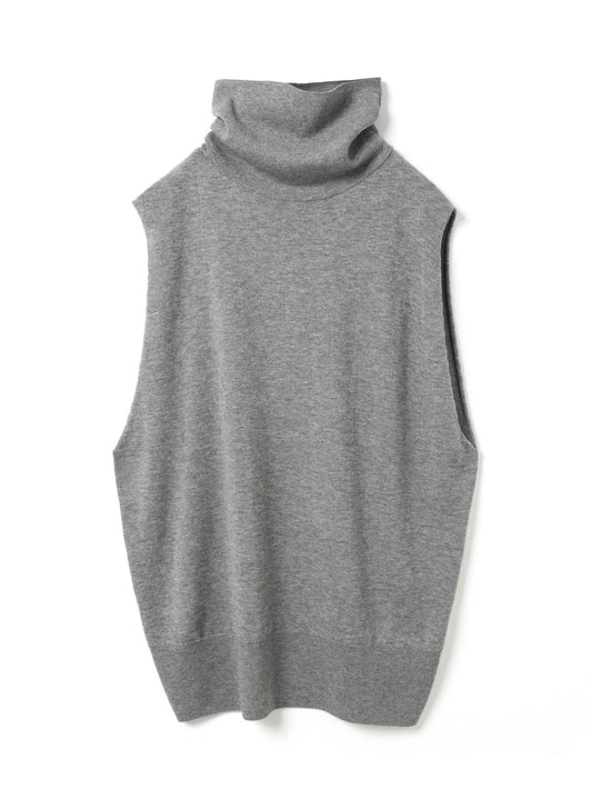 rib high neck vest | 4-220103